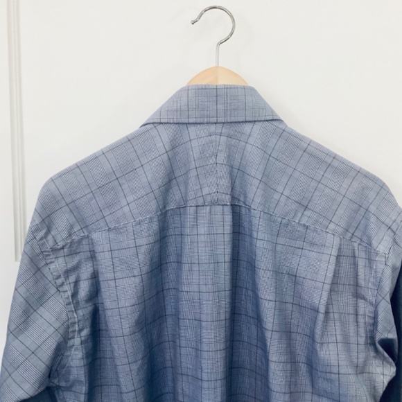 Robert Talbott Men Button Up Plaid Shirt Blue Size 15.5/33, Made In California - Picture 7 of 8